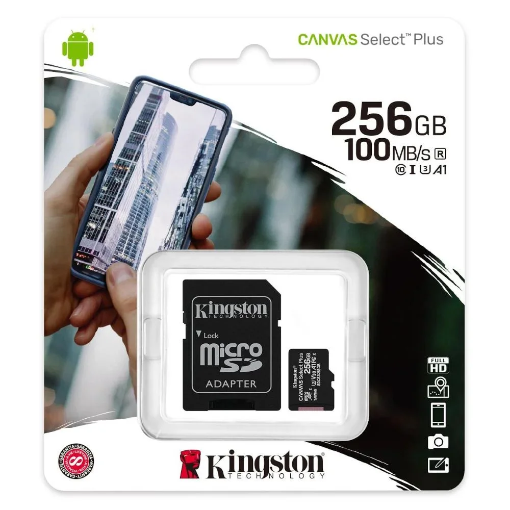 Micro Sd. 256gb Kingston Class10 Canvas 100mb/s Cod: 4321